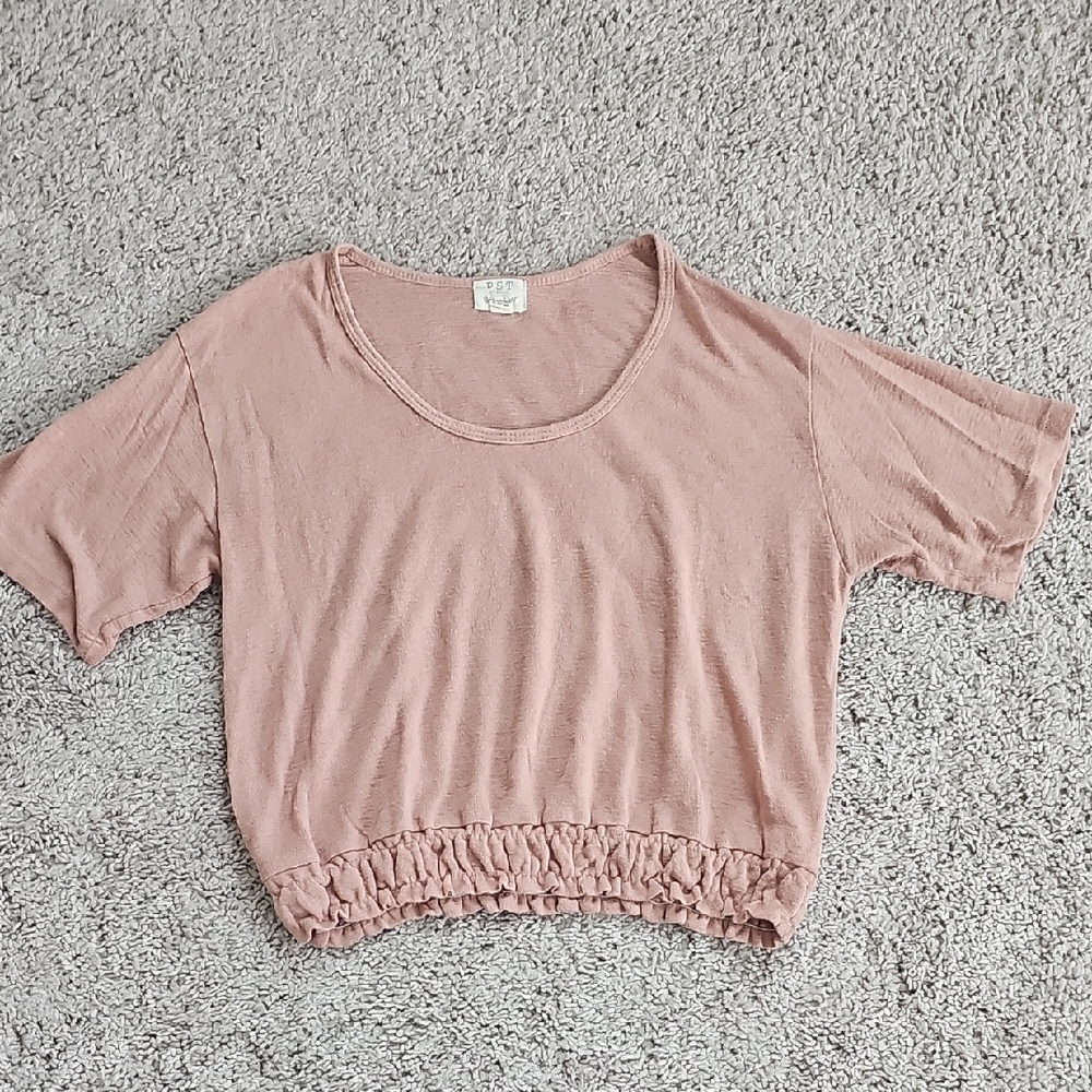 Casual Mauve Short Sleeve Top